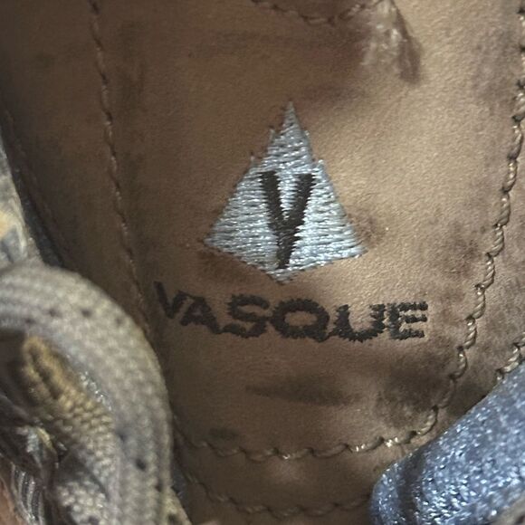 VASQUE Women's 9 #7373 Stealth Slate Nubuck Leather Hiking Shoes Tan Blue Sz 7 - Picture 13 of 14